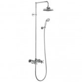 Burlington Eden Thermostatic Dual Exposed Mixer Shower with Shower Kit and 6 Inch Fixed Head - Black/Chrome