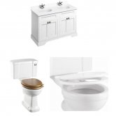 Burlington Furniture Bathroom Suite 1300mm Wide Vanity Unit Matt White - 0 Tap Hole