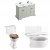 Burlington Furniture Bathroom Suite 1300mm Wide Vanity Unit Olive - 0 Tap Hole