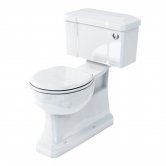 Burlington S-Trap Close Coupled Toilet Slimline Push Button Cistern with Vertical Outlet - Excluding Seat