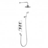 Burlington Severn Triple Concealed Mixer Shower with Shower Kit + 9\ Fixed Head