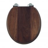 Burlington Standard Moulded Wood Toilet - Seat Soft Close Hinges - Walnut