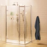 Burlington Traditional Inline Hinged Door Shower Enclosure with Tray 1000mm x 760mm 8mm Glass