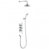 Burlington Trent Thermostatic Triple Concealed Mixer Shower with Shower Kit and 6 Inch Fixed Head - Medici/Chrome