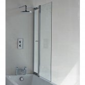 Cleargreen Hinged Bath Screen with Access Panel 1450mm H x 850mm W - 6mm Glass