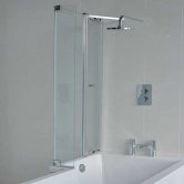 Cleargreen EcoSquare Bath Screen with Hinged End Panel 1450mm H x 820mm W Left Handed - 6mm Glass