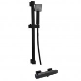 Delphi Piron Thermostatic Square Bar Mixer Shower with Shower Kit - Black
