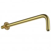 Delphi Round Wall Mounted Shower Arm 300mm Length - Brushed Brass