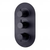 Deva Kaha Thermostatic Concealed Shower Valve with 3 Outlet Triple Handle - Matte Black