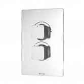 Deva Kiri Thermostatic Concealed Shower Valve with 2 Outlet Dual Handle - Chrome