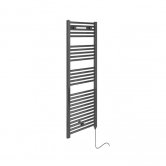 Duchy Electric Straight Heated Towel Rail 920mm H x 480mm W - Anthracite