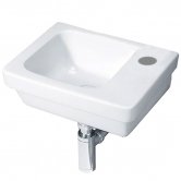 Duchy Ivy Slimline Wall Hung Basin, 360mm Wide, Right Handed 1 Tap Hole