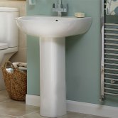 Duchy Lily Basin and Full Pedestal 550mm Wide 1 Tap Hole