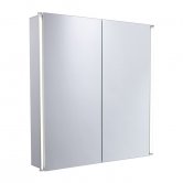 Duchy Sleek 2-Door LED Illuminated Mirrored Bathroom Cabinet 650mm H x 650mm W - Glass