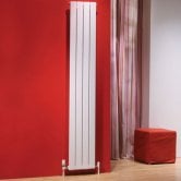 EcoRad Flat Tube Single Vertical Radiator 2020mm High x 312mm Wide 4 Sections White