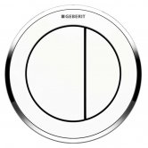 Geberit Type 10 Pneumatic Dual Flush Plate Button for 80mm Concealed Cistern - White / Gloss Chrome