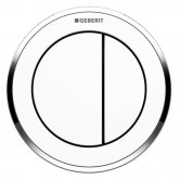 Geberit Type 10 Pneumatic Dual Flush Plate Button for Concealed Cistern - White / Gloss Chrome