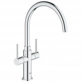 Grohe Ambi Dual Handle Kitchen Sink Mixer Tap with Swivel Spout - Chrome
