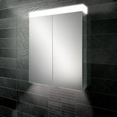 HiB Apex 60 Aluminium Bathroom Cabinet with Mirrored Sides 750mm H X 600mm W