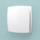 HiB Breeze Wall Mounted White Bathroom Fan With Timer 152mm High x 152mm Wide x 33mm Deep