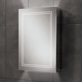 HiB Edge 50 Aluminium LED Single Door Bathroom Cabinet 700mm H x 500mm W x 140mm D