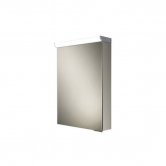 HiB Flux Aluminium Illuminated Bathroom Cabinet 600mm H x 400mm W x 115/150mm D