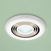 HiB Turbo Inline Bathroom Fan With Built in Cool White LED 145mm Diameter