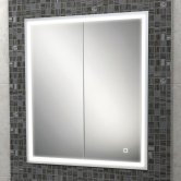 HiB Vanquish 60 Double Door Recessed LED Bathroom Cabinet 730mm H X 630mm W