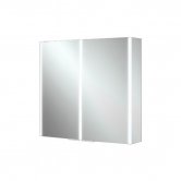 HiB Xenon 80 Aluminium Double Door Bathroom Cabinet with Vertical LED 700mm H x 820mm W x 130mm D