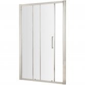Hudson Reed Apex Sliding Shower Door with Round Handle 1400mm Wide - 8mm Glass