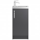 Hudson Reed Apollo Compact Floor Standing Vanity Unit and Basin 405mm Wide Gloss Grey 1 Tap Hole