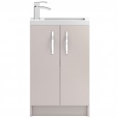 Hudson Reed Apollo Compact Floor Standing Vanity Unit and Basin 505mm Gloss Cashmere 1 Tap Hole