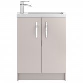 Hudson Reed Apollo Compact Floor Standing Vanity Unit and Basin 605mm Gloss Cashmere 1 Tap Hole