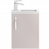 Hudson Reed Apollo Compact Wall Hung Vanity Unit and Basin 405mm Wide Gloss Cashmere 1 Tap Hole