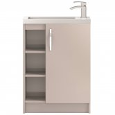 Hudson Reed Apollo Compact 1-Door Floor Standing Vanity Unit and Basin 605mm Gloss Cashmere 1 Tap Hole