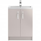 Hudson Reed Apollo Floor Standing Vanity Unit and Basin 605mm Wide Gloss Cashmere 1 Tap Hole