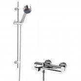 Hudson Reed Arvan Thermostatic Bath Shower Mixer with Linear Slider Rail Kit - Chrome