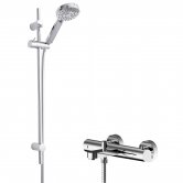 Hudson Reed Arvan Thermostatic Bath Shower Mixer with Water Saving Slider Rail Kit - Chrome
