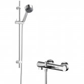 Hudson Reed Binsey Thermostatic Bath Shower Mixer with Linear Slider Rail Kit - Chrome