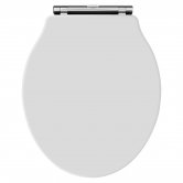 Hudson Reed Chancery Soft Close Toilet Seat Chrome Hinges - White