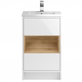Hudson Reed Coast Floor Standing Vanity Unit with Basin 2 500mm Wide - Gloss White