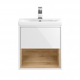Hudson Reed Coast Wall Hung Vanity Unit with Basin 3 500mm Wide - Gloss White