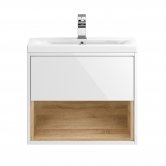 Hudson Reed Coast Wall Hung Vanity Unit with Basin 3 600mm Wide - Gloss White