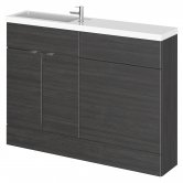 Hudson Reed Fusion Compact Combination Unit with 600mm WC Unit - 1200mm Wide - Hacienda Black