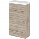 Hudson Reed Fusion Compact WC Unit with Polymarble Worktop 500mm Wide - Driftwood