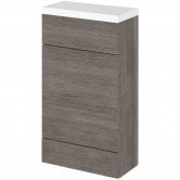 Hudson Reed Fusion Compact WC Unit with Polymarble Worktop 500mm Wide - Brown Grey Avola