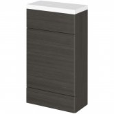 Hudson Reed Fusion Compact WC Unit with Polymarble Worktop 500mm Wide - Hacienda Black