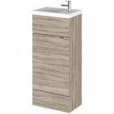 Hudson Reed Fusion Compact Vanity Unit with Basin 400mm Wide - Driftwood