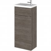 Hudson Reed Fusion Compact Vanity Unit with Basin 400mm Wide - Brown Grey Avola