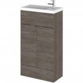 Hudson Reed Fusion Compact Vanity Unit with Basin 500mm Wide - Brown Grey Avola